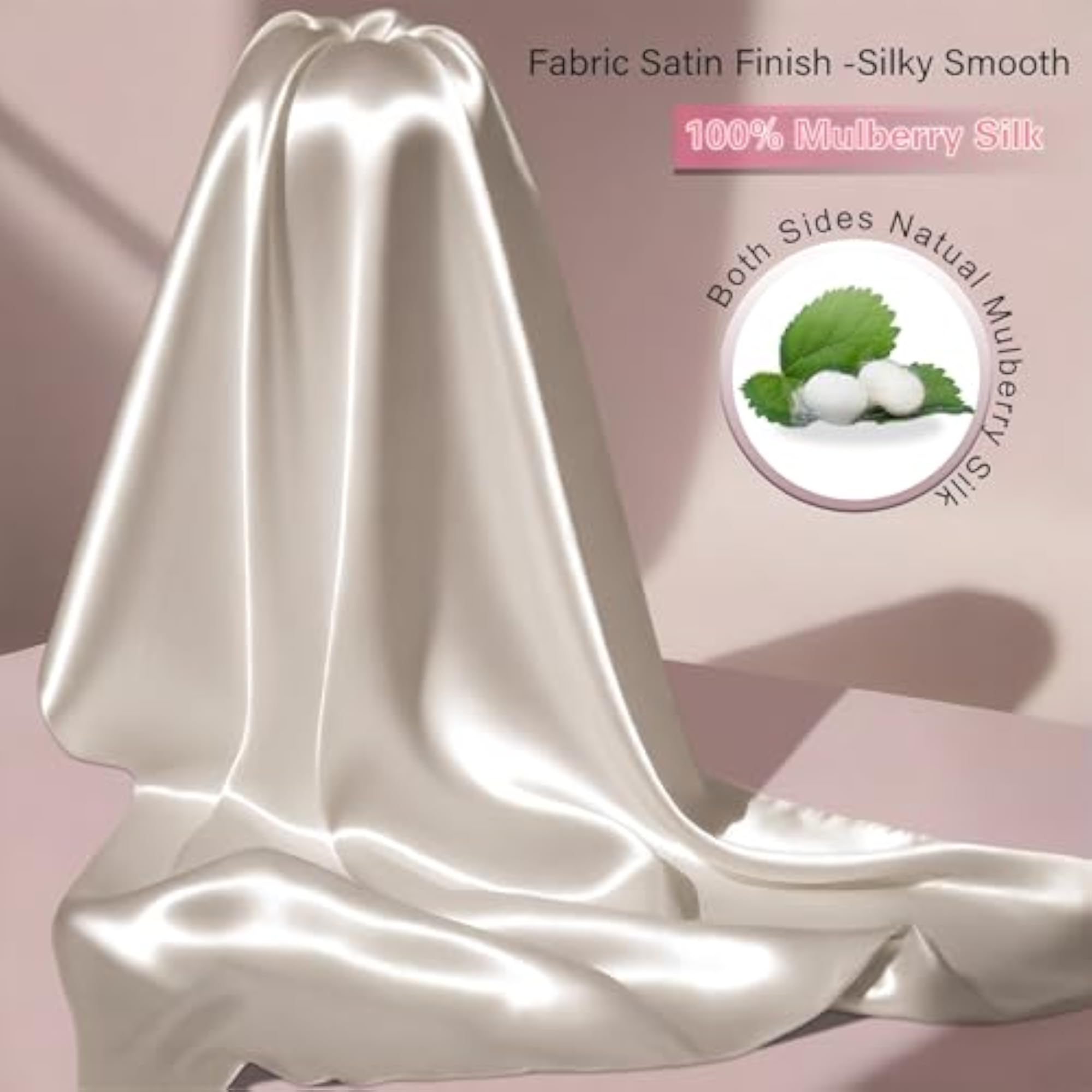 Mulberry Silk Pillow Cases with Zipper, Queen Size